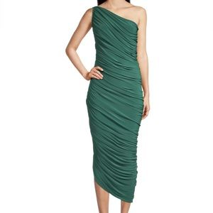 Norma Kamali - Diana Ruched One-Shoulder Gown - Mountain Green Size XL